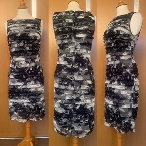 Adrianna Papell Bodycon Sleeveless Dress Size 8 Multicolored